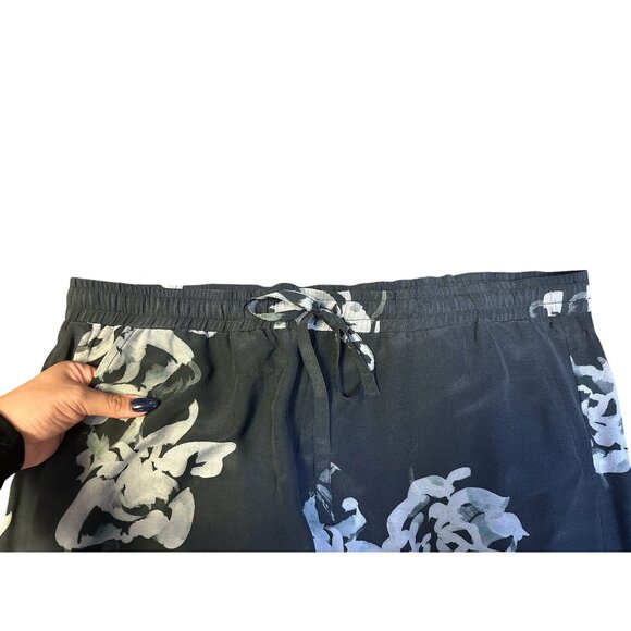 Biya by Johnny Was Silk Floral Print Black & Gray Pants Size XL - Picture 4 of 8